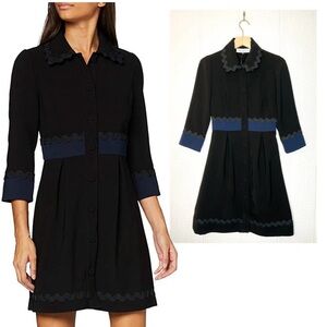 MADEMOISELLE TARA by TARA JARMON Black and Navy Shirtdress US 4